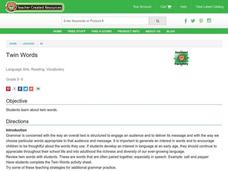 Twin Words Lesson Plan Twin Words Lesson Plan