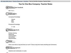 Two for One Box Company Lesson Plan Two for One Box Company Lesson Plan