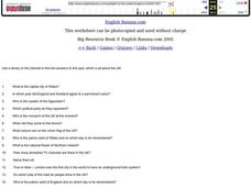 United Kingdom Worksheet United Kingdom Worksheet