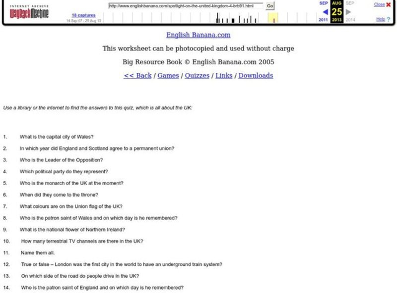 United Kingdom Worksheet United Kingdom Worksheet