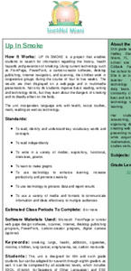 Up in Smoke Lesson Plan Up in Smoke Lesson Plan