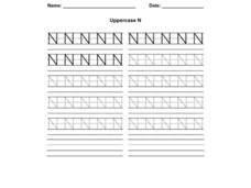 Uppercase N Worksheet Uppercase N Worksheet
