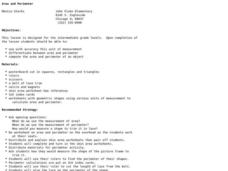 Area and Perimeter Lesson Plan Area and Perimeter Lesson Plan
