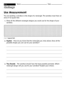 Use Measurement Worksheet Use Measurement Worksheet