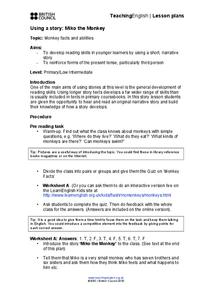 Using a Story: Miko the Monkey Lesson Plan Using a Story: Miko the Monkey Lesson Plan