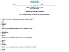 Using a Dictionary-Sounds Worksheet Using a Dictionary-Sounds Worksheet