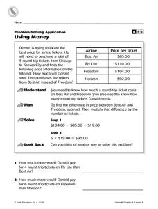 Using Money Worksheet Using Money Worksheet