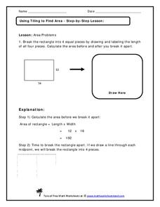 Using Tiling to Find Area Worksheet Using Tiling to Find Area Worksheet