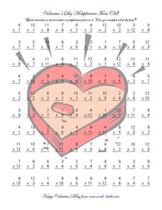 Valentine's Day Multiplication Facts Worksheet Valentine's Day Multiplication Facts Worksheet