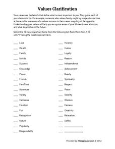What is values clarification theory picture