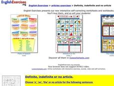 Articles Worksheet Articles Worksheet