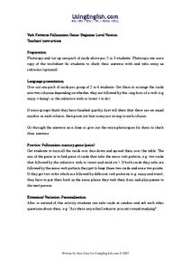 Verb Patterns Pellmanism Game Lesson Plan Verb Patterns Pellmanism Game Lesson Plan