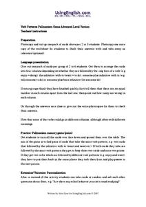 Verb Patterns Pellmanism Game Lesson Plan Verb Patterns Pellmanism Game Lesson Plan
