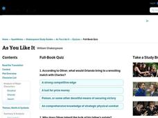 As You Like It Quiz Interactive As You Like It Quiz Interactive