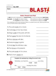 Verbs: Present and Past Lesson Plan Verbs: Present and Past Lesson Plan