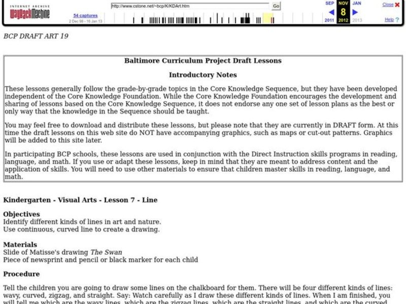 Visual Arts Lesson Plan Visual Arts Lesson Plan