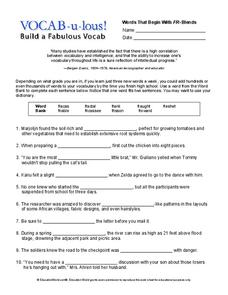 Vocab-u-lous! Build a Fabulous Vocab Worksheet Vocab-u-lous! Build a Fabulous Vocab Worksheet