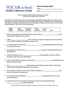 Vocab-u-lous! Build a Fabulous Vocab Worksheet Vocab-u-lous! Build a Fabulous Vocab Worksheet