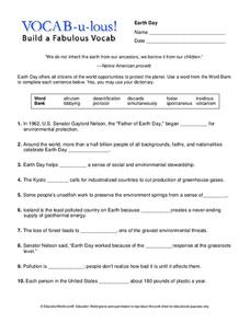 Vocab-u-lous! Build a Fabulous Vocab Worksheet Vocab-u-lous! Build a Fabulous Vocab Worksheet