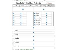 Vocabulary Building Activity: Short O Worksheet Vocabulary Building Activity: Short O Worksheet