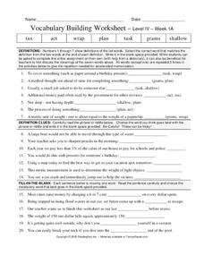 Vocabulary Building Worksheet Worksheet Vocabulary Building Worksheet Worksheet