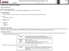 Vocabulary Development Lesson Plan Vocabulary Development Lesson Plan