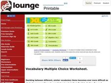 Vocabulary Multiple Choice Worksheet Worksheet Vocabulary Multiple Choice Worksheet Worksheet