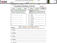 Vocabulary Building Activity: Short I Worksheet Vocabulary Building Activity: Short I Worksheet