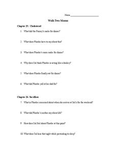 Walk Two Moons Worksheet Walk Two Moons Worksheet