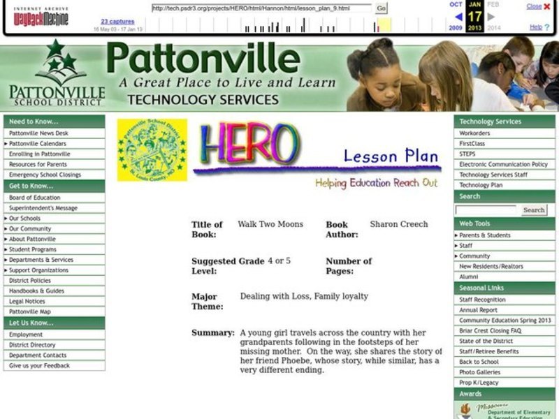 Walk Two Moons Lesson Plan Walk Two Moons Lesson Plan