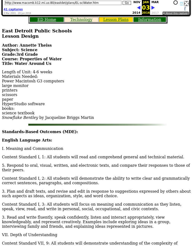 Water Around Us Lesson Plan Water Around Us Lesson Plan