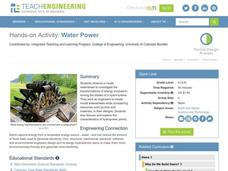 Water Power Lesson Plan Water Power Lesson Plan