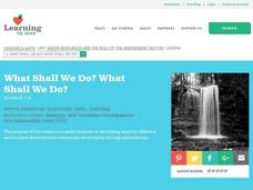 Water Resources and the Role of the Independent Sector Lesson Plan Water Resources and the Role of the Independent Sector Lesson Plan