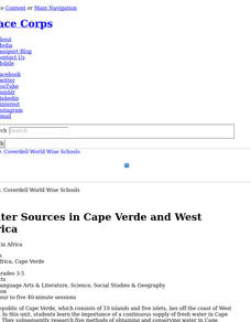 Water Sources in Cape Verde and West Africa Lesson Plan Water Sources in Cape Verde and West Africa Lesson Plan