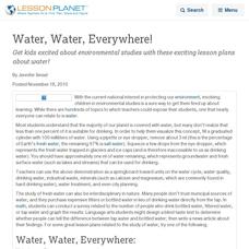 Water, Water, Everywhere! Lesson Planet Article Water, Water, Everywhere! Lesson Planet Article