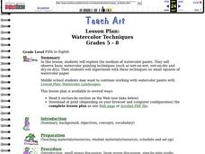 Watercolor Techniques Lesson Plan Watercolor Techniques Lesson Plan