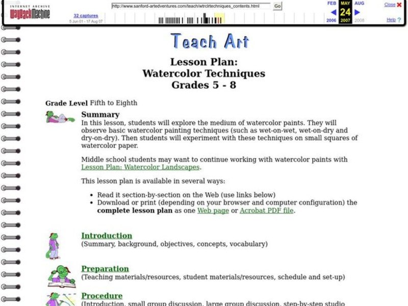 Watercolor Techniques Lesson Plan Watercolor Techniques Lesson Plan
