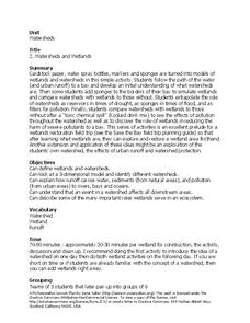 Watersheds and Wetlands Lesson Plan Watersheds and Wetlands Lesson Plan
