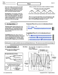 Waves Worksheet Waves Worksheet