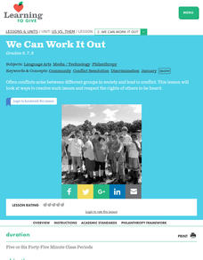We Can Work It Out Lesson Plan We Can Work It Out Lesson Plan