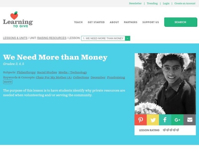 We Need More Than Money Lesson Plan We Need More Than Money Lesson Plan