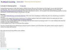 Balancing Chemical Equations Lesson Plan Balancing Chemical Equations Lesson Plan