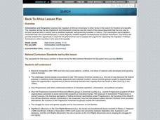Back To Africa Lesson Plan Back To Africa Lesson Plan