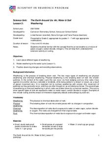Weathering Lesson Plan Weathering Lesson Plan