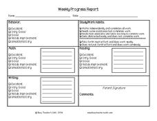 Weekly Progress Report Printables Weekly Progress Report Printables