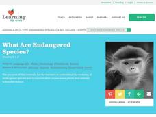 What Are Endangered Species? Lesson Plan What Are Endangered Species? Lesson Plan