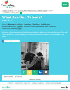 What Are Our Talents? Lesson Plan What Are Our Talents? Lesson Plan