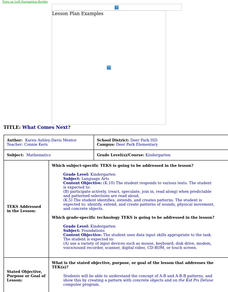 What Comes Next? Lesson Plan What Comes Next? Lesson Plan