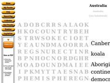 Australia Word Search Worksheet Australia Word Search Worksheet