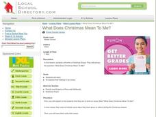 What Does Christmas Mean to Me? Lesson Plan What Does Christmas Mean to Me? Lesson Plan